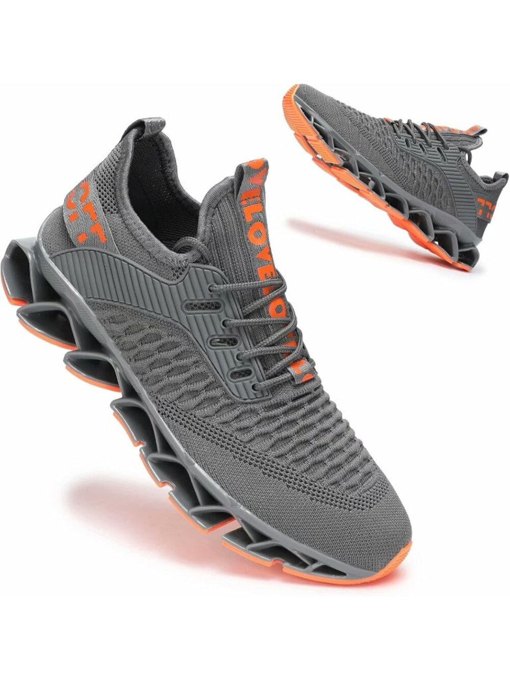 Women's Grey Breathable Mesh Running Blade Non Slip Casual Basketball Shoes